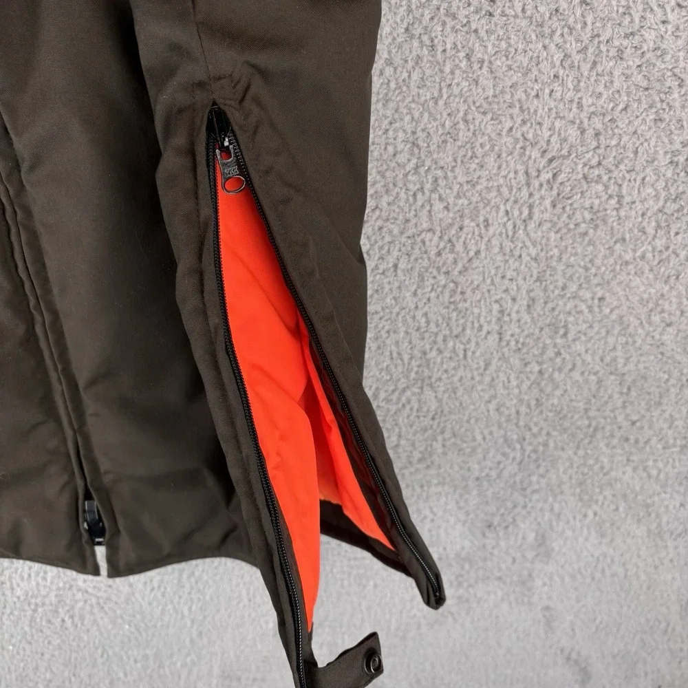 Reversible Insulated Vest Mens XL Brown Safety Orange Zip Sheriff Button Pockets